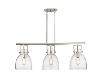Downtown Urban Three Light Island Pendant in Brushed Brass (405|411-3I-BB-G412-10CL)