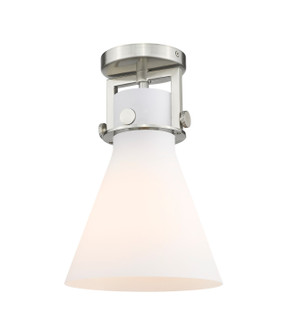 Downtown Urban One Light Semi-Flush Mount in Brushed Satin Nickel (405|411-1F-SN-G411-8WH)