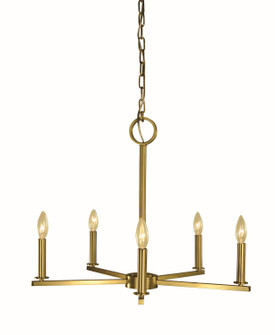 Evelyn Five Light Chandelier in Brushed Brass (8|5765 BR)