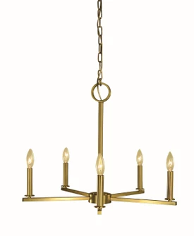Evelyn Five Light Chandelier in Brushed Brass (8|5765 BR)