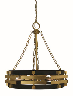 Eden Six Light Chandelier in Brush Brass Matte Black (8|5746 BR/MBLACK)