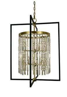 Hannah Ten Light Foyer Chandelier in Brushed Brass w/Matte Black (8|5338 BR/MBLACK)