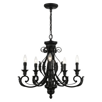 Valencia Five Light Chandelier in Shiny Black (107|49065-68)