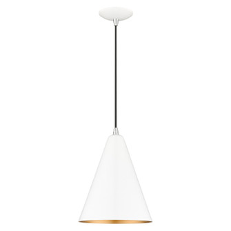Dulce One Light Pendant in Shiny White with Polished Chrome (107|41492-69)