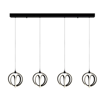 Rose LED Chandelier in Black (78|AC6734BK)