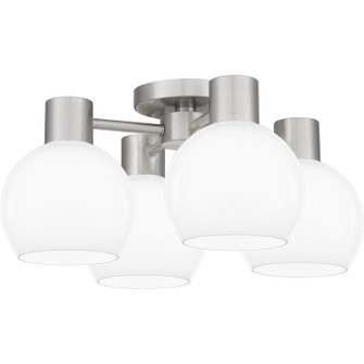 Quoizel Semi-Flush Mount Four Light Semi Flush Mount in Brushed Nickel (10|QSF6199BN)