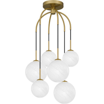 Quoizel Semi-Flush Mount Six Light Pendant in Aged Brass (10|QSF6198AB)