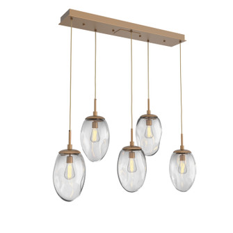 Meteo Five Light Pendant in Novel Brass (404|PLB0063-05-NB-C-C01-E2)