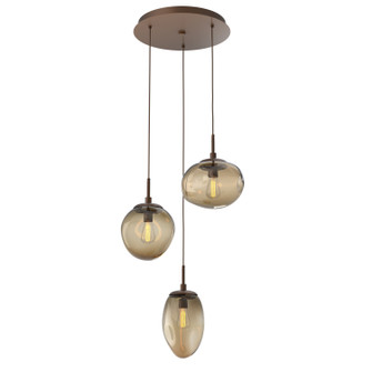 Cosmos Three Light Pendant in Burnished Bronze (404|CHB0065-03-BB-B-C01-E2)
