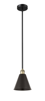 Edison One Light Mini Pendant in Black Antique Brass (405|616-1S-BAB-MBC-8-BK)