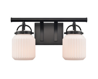 Downtown Urban Two Light Bath Vanity in Matte Black (405|416-2W-BK-G416-6WH)