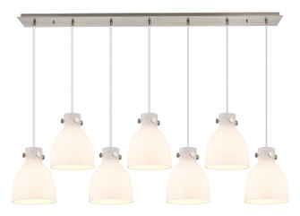 Downtown Urban Seven Light Linear Pendant in Brushed Satin Nickel (405|127-410-1PS-SN-G412-8WH)