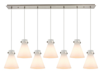 Downtown Urban Seven Light Linear Pendant in Brushed Satin Nickel (405|127-410-1PS-SN-G411-8WH)
