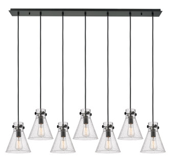 Downtown Urban Seven Light Linear Pendant in Matte Black (405|127-410-1PS-BK-G411-8SDY)