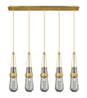 Downtown Urban Five Light Linear Pendant in Brushed Brass (405|125-452-1P-BB-G452-4SM)