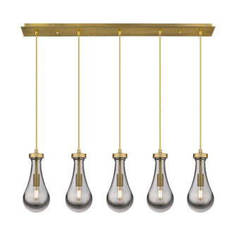 Downtown Urban LED Linear Pendant in Brushed Brass (405|125-451-1P-BB-G451-5SM) Downtown Urban LED Linear Pendant in Brushed Brass (405|125-451-1P-BB-G451-5SM)