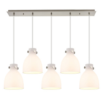 Downtown Urban Five Light Linear Pendant in Brushed Satin Nickel (405|125-410-1PS-SN-G412-8WH)