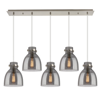 Downtown Urban Five Light Linear Pendant in Brushed Satin Nickel (405|125-410-1PS-SN-G412-8SM)