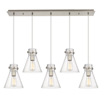 Downtown Urban Five Light Linear Pendant in Brushed Satin Nickel (405|125-410-1PS-SN-G411-8SDY)