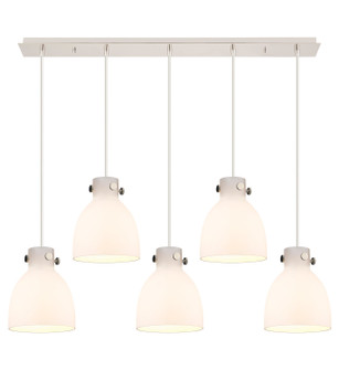 Downtown Urban Five Light Linear Pendant in Polished Nickel (405|125-410-1PS-PN-G412-8WH)
