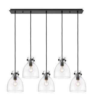 Downtown Urban Five Light Linear Pendant in Matte Black (405|125-410-1PS-BK-G412-8CL)