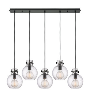 Newton Five Light Linear Pendant in Matte Black (405|125-410-1PS-BK-G410-8SDY)