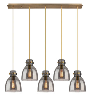 Downtown Urban Five Light Linear Pendant in Brushed Brass (405|125-410-1PS-BB-G412-8SM)