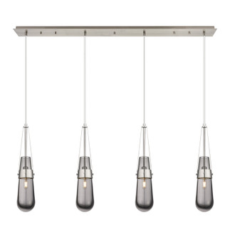 Downtown Urban Four Light Linear Pendant in Brushed Satin Nickel (405|124-452-1P-SN-G452-4SM)