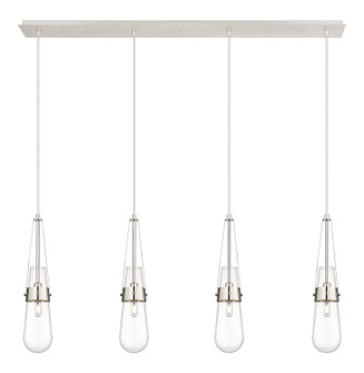 Downtown Urban Four Light Linear Pendant in Polished Nickel (405|124-452-1P-PN-G452-4CL)