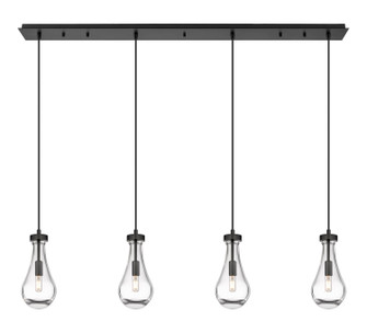 Downtown Urban Four Light Linear Pendant in Matte Black (405|124-451-1P-BK-G451-5CL)