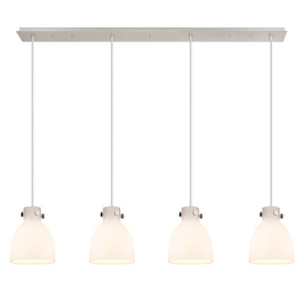 Downtown Urban Four Light Linear Pendant in Polished Nickel (405|124-410-1PS-PN-G412-8WH)