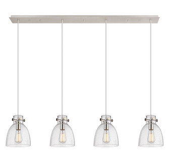 Downtown Urban Four Light Linear Pendant in Polished Nickel (405|124-410-1PS-PN-G412-8SDY)