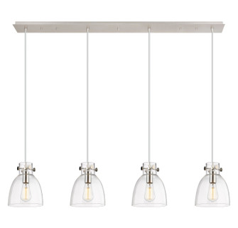 Downtown Urban Four Light Linear Pendant in Polished Nickel (405|124-410-1PS-PN-G412-8CL)