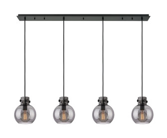 Newton Three Light Linear Pendant in Matte Black (405|124-410-1PS-BK-G410-8SM)