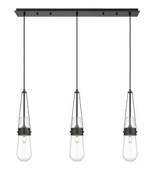 Downtown Urban Three Light Linear Pendant in Matte Black (405|123-452-1P-BK-G452-4CL)