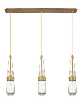 Downtown Urban Three Light Linear Pendant in Brushed Brass (405|123-452-1P-BB-G452-4CL)