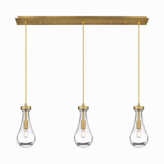 Downtown Urban Three Light Linear Pendant in Brushed Brass (405|123-451-1P-BB-G451-5CL)
