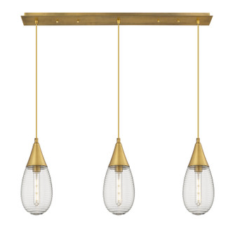 Downtown Urban Three Light Linear Pendant in Brushed Brass (405|123-450-1P-BB-G450-6SCL)