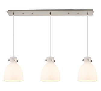 Downtown Urban Three Light Linear Pendant in Brushed Satin Nickel (405|123-410-1PS-SN-G412-8WH)