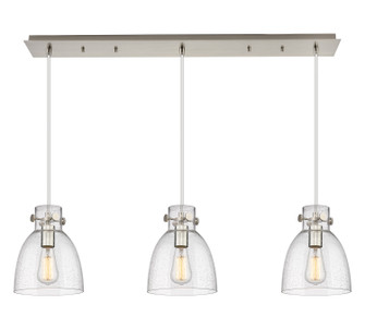 Downtown Urban Three Light Linear Pendant in Brushed Satin Nickel (405|123-410-1PS-SN-G412-8SDY)