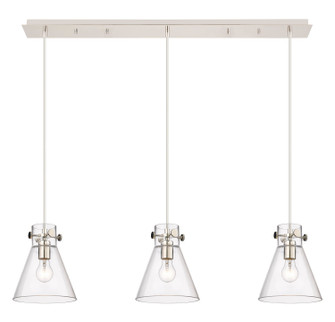 Downtown Urban Three Light Linear Pendant in Polished Nickel (405|123-410-1PS-PN-G411-8CL)