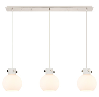 Newton Seven Light Linear Pendant in Polished Nickel (405|123-410-1PS-PN-G410-8WH)