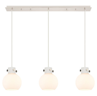 Newton Seven Light Linear Pendant in Polished Nickel (405|123-410-1PS-PN-G410-8WH)