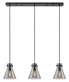 Downtown Urban Three Light Linear Pendant in Matte Black (405|123-410-1PS-BK-G411-8SM)