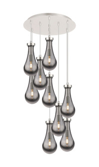 Downtown Urban Nine Light Pendant in Polished Nickel (405|119-451-1P-PN-G451-5SM)
