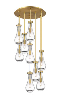 Downtown Urban Nine Light Pendant in Brushed Brass (405|119-451-1P-BB-G451-5CL)