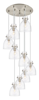Downtown Urban Nine Light Pendant in Brushed Satin Nickel (405|119-410-1PS-SN-G412-8CL)