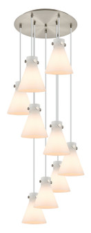 Downtown Urban Nine Light Pendant in Brushed Satin Nickel (405|119-410-1PS-SN-G411-8WH)