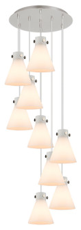 Downtown Urban Nine Light Pendant in Polished Nickel (405|119-410-1PS-PN-G411-8WH)
