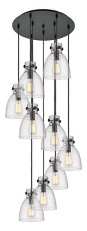 Downtown Urban Nine Light Pendant in Matte Black (405|119-410-1PS-BK-G412-8SDY)